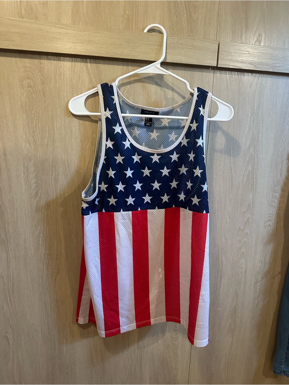 Forever 21 Men Navy Star Print Mesh Tank